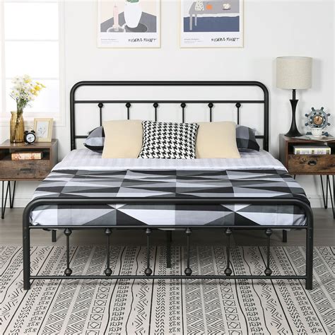 queen metal bed frame no box spring|queen size mattress no springs.